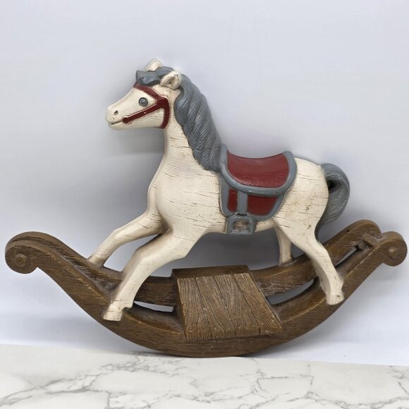 Vintage Burwood Rocking Horse Wall Decor Nursery Molded Plastic Hanging 1988 USA - Picture 1 of 8